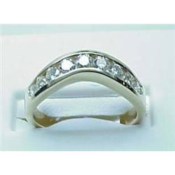 Lady's 14kt yellow gold curved channel set diamon