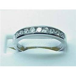 Lady's 14kt white gold channel set diamond band .