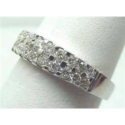 Lady's 14kt white gold two row diamond band .71Ct