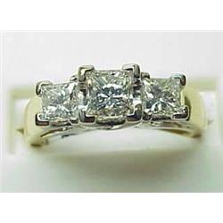 Lady's 14kt two-tone three stone diamond ring - p