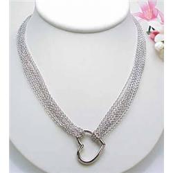 Sterling silver necklace with heart center 16"