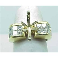 Lady's 18kt yellow gold diamond semi-mount with i