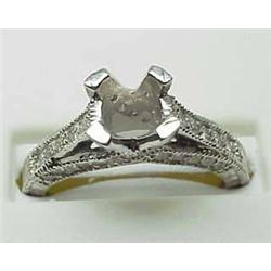 Lady's 14kt white gold diamond semi-mount .65Ctw