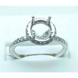 Lady's 14kt white gold diamond semi-mount .36Ctw