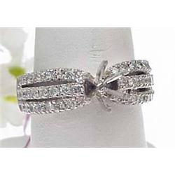 Lady's 14kt white gold diamond semi-mount .74Ctw