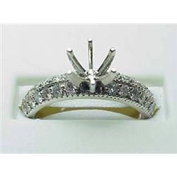 Lady's 14kt white gold diamond semi-mount .48Ctw