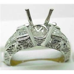 Lady's 18kt white gold diamond semi-mount .44Ctw