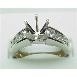 Lady's 14kt white gold diamond semi-mount .74Ctw