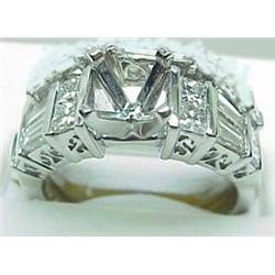 Lady's 18kt white gold diamond semi-mount .86Ctw