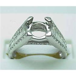 Lady's 14kt white gold diamond semi-mount 1.03Ctw