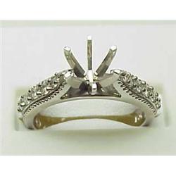 Lady's 14kt white gold diamond semi-mount .69Ctw