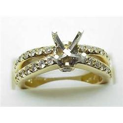 Lady's 14kt yellow gold diamond semi-mount .63Ctw