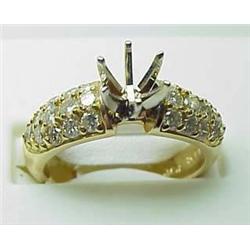 Lady's 14kt yellow gold diamond semi-mount .88Ctw