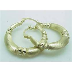 14kt yellow gold hoop earrings brushed finish 2.7