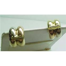 14kt two-tone huggie earrings 3.3gr