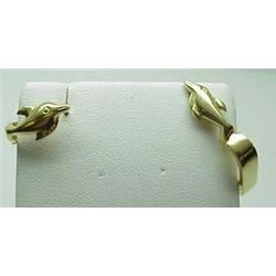 14kt yellow gold dolphin huggie earrings 4.3gr