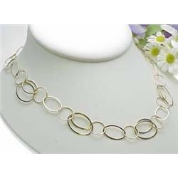 14kt yellow gold circle necklace 17" 8.5gr