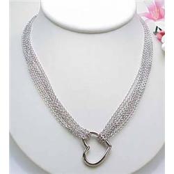 Sterling silver necklace with heart center 18"