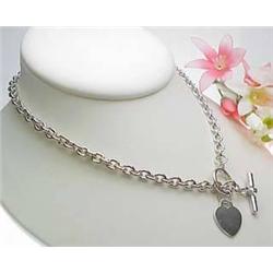 Sterling silver "Tiffany-style" necklace with hea