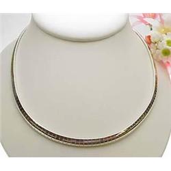 Sterling silver omega necklace 18" 6mm