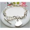 Image 1 : Sterling silver bracelet with heart and toggle cl