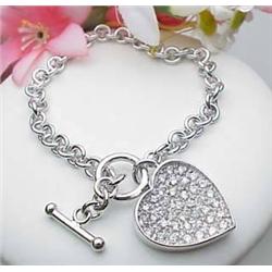 Sterling silver bracelet with Swaroski crystal he