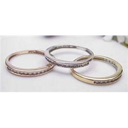 Set of three ring 14kt white, yellow and rose gol