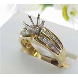 Lady's 18kt yellow gold semi-mount with .75Ctw ba