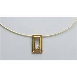 14kt yellow gold diamond pendant .25Ct on a wire 