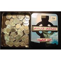 Box of (54) Assorted Malta Masonic Coins