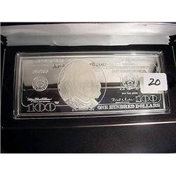 Washington Mint $100 Pure Silver 4 oz. Note in Pr