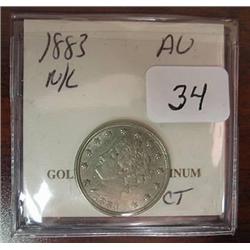 1883 Liberty Head Nickel  (No Cents)  AU