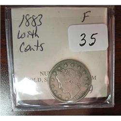 1883 Liberty Head Nickel  (With Cents)  F
