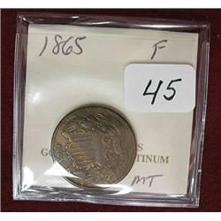 1865 Two Cent Piece  F