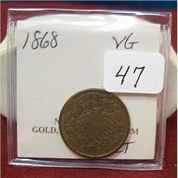 1868 Two Cent Piece  VG