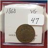 Image 1 : 1868 Two Cent Piece  VG
