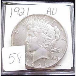 1921 Peace Silver Dollar  AU
