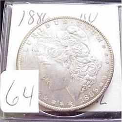 1886 Morgan Silver Dollar  BU - MS63