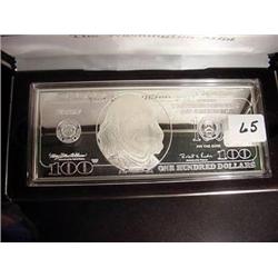 Washington Mint $100 Pure Silver 4 oz. Note in Pr