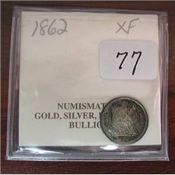 1862 Seated Liberty Half Dime  XF