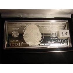 Washington Mint $100 Pure Silver 4 oz. Note in Pr