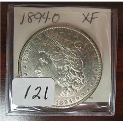 1894-O Morgan Silver Dollar  AU 50
