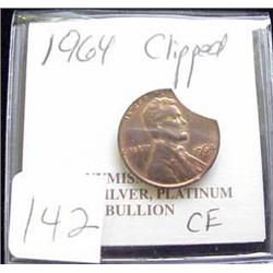 1964 Clipped Lincoln Cent  Error