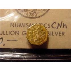 1870 California Gold Coin  1/4 Dollar   AU