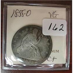 1855-O Seated Liberty Half Dollar  w/ Arrows  VG