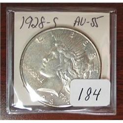 1928-S Peace Silver Dollar  AU 55