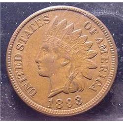 1893 Indian Head Cent  XF