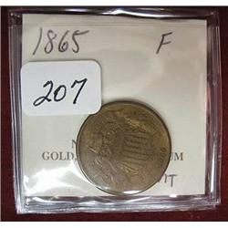 1865 Two Cent Piece  F