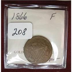 1866 Two Cent Piece  F