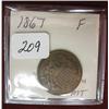Image 1 : 1867 Two Cent Piece  F